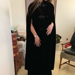 Vintage black velvet cape